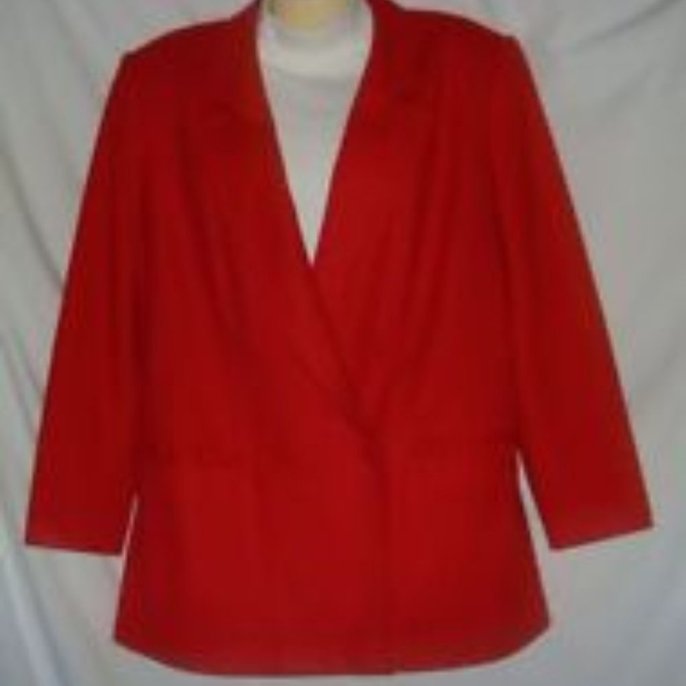 Women's Red  Blazer Size 10 Wool Sag Harbor